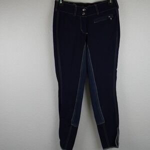 Goode Rider Kids Navy Blue Equestrian Riding‎ Pants Girls Size 28R Horseback